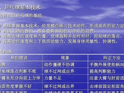乒乓球运动中的前后左右移动技巧（灵活运动身手，技胜一筹）